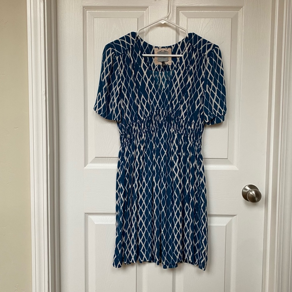 Anthropologie HD in Paris Dress - blue and white